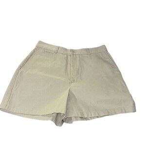 Dockers Womens Flat Front Shorts Size 10 Beige 100%‎ Cotton NWT Classic Design